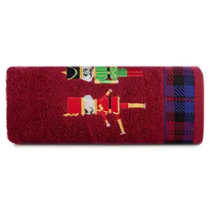 Produkt Bavlněný vánoční ručník červený s cínovými vojáčky