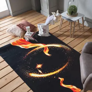 Produkt Čierny koberec s ohnivým kruhom