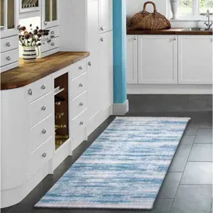 Produkt Moderní kuchyňský koberec v modré barvě