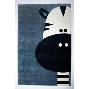 Dětský koberec 3D zebra, modrý