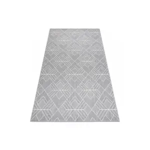 Produkt Koberec šňůrkový SIZAL FLAT 48731637 čtverce, Romby, geometrický - šedý / krém