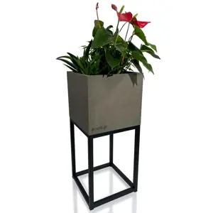 Produkt Elegantní šedý kovový květináč LOFT FIORINO 22X22X50 cm