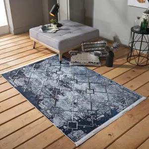 Produkt Fenomenální modrý vzorovaný koberec ve skandinávském stylu