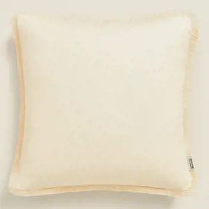Krémový povlak na polštář BOCA CHICA se střapci 50 x 50 cm