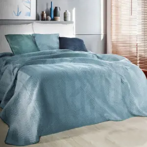 Produkt Luxusní dekorační přehoz na postel modré barvy