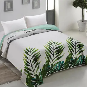 Produkt Prošívaný oboustranný přehoz na postel s tropickým motivem