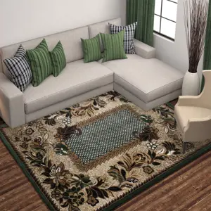 Produkt Stylový vintage koberec se zeleným okrajem