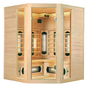 Produkt Juskys Infračervená sauna/tepelná kabina Nyborg E150V s plným spektrem, panelovými radiátory a dřevem Hemlock