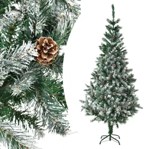 Juskys Umělý vánoční stromek - 180 cm, zelený se sněhem