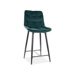 Produkt Signal Polovičná barová židle CHIC H-2 VELVET černý rám / zelená BLUVEL 78
