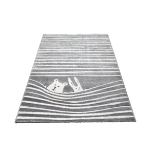 Dětský koberec 3D přátelé, šedý