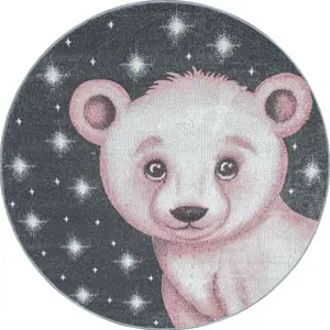 Produkt Dětský koberec Bambi medvěd kruh růžový
