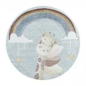 Produkt Dětský koberec Lucky Spící žirafa na obláčcích kruh
