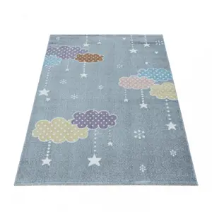 Produkt Dětský koberec Lucky vícebarevné obláčky - šedý