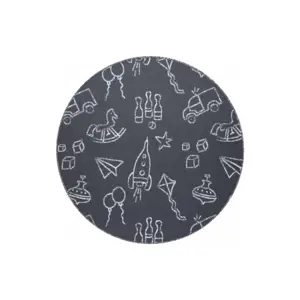 Dětský koberec TOYS kruh - šedý