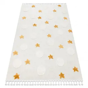 Dětský koberec YOYO GD75 bílý/oranžový - hvězdičky