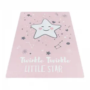Dětský protiskluzový koberec Play hvězda růžová