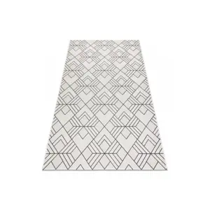 Produkt Koberec šňůrkový SIZAL FLAT 48731960 čtverce, geometrický - krém / šedý