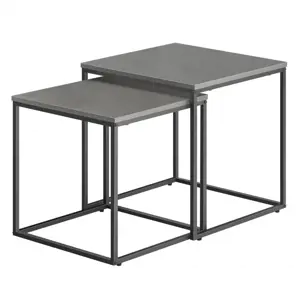 Produkt Set dvou čtvercových konferenčních stolků - beton (černé nohy)