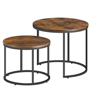 Produkt Set dvou konferenčních stolků - rustikální (černé nohy)
