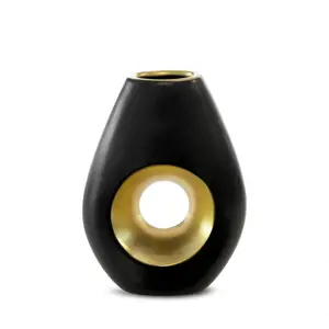 Váza MIRA 03 černá / zlatá